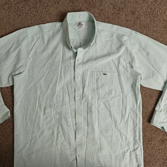 Lacoste Men's  long sleeves Cotton  Shirt | green | Sz: 44/XL - Picture 7 of 11
